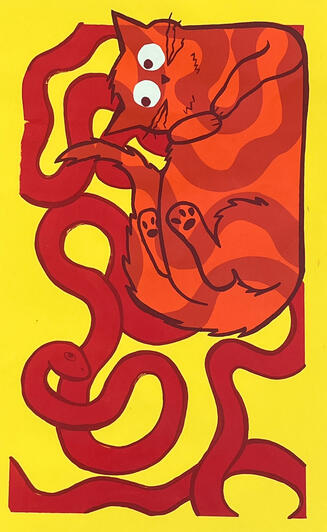 Chaos Cat & Snake pt 2. - Silk Screen 2025